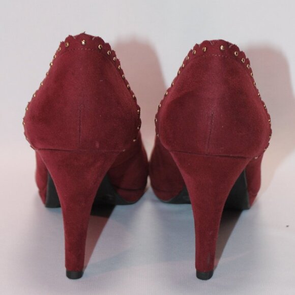 Liz Claibourne Burgundy Platform Heels - Picture 9 of 15